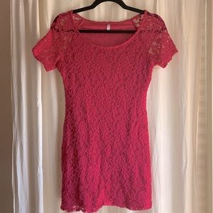 Lace Pink Lined Maternity Top